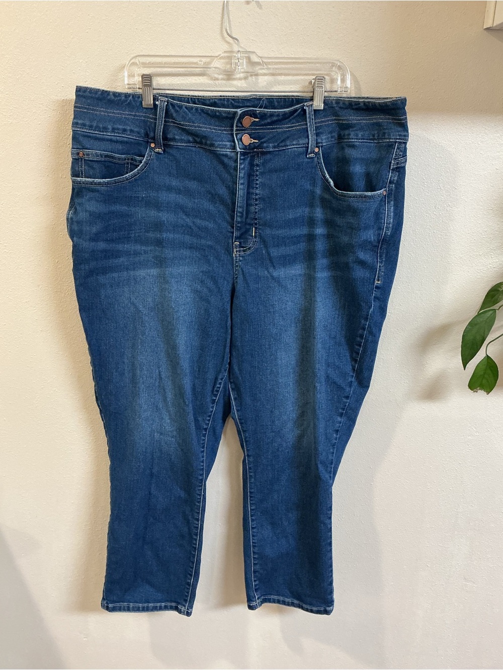Maurices Everflex Dark Blue Cropped Stretch Jeans - Double Button